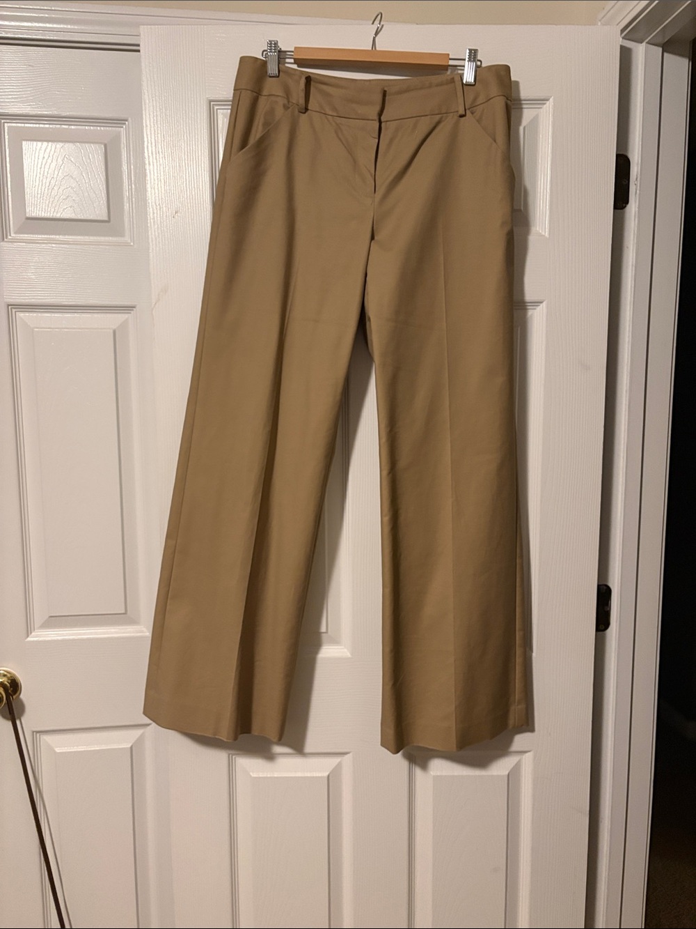 Kenneth Cole Wide-Leg Dress Pants in Khaki